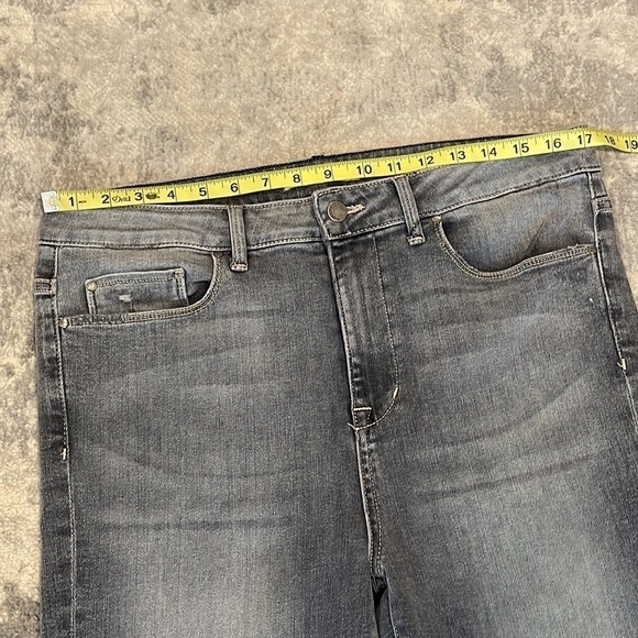 NWT Fidelity Gwen Crop High Rise Skinny Ankle Jeans Gray Dissolve Raw Hem 32 - Picture 8 of 14